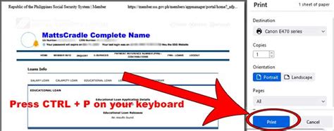 How to Print SSS SOA (Statement of Account) for your Loans .